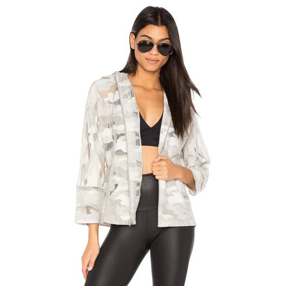 KORAL Descender Hoodie Jacket Sz M Gray‎ White Camo Mesh Windbreaker Oversized - Picture 1 of 16